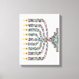 Hanukkiah aus Edelsteinen gekreist Canvas Print Leinwanddruck