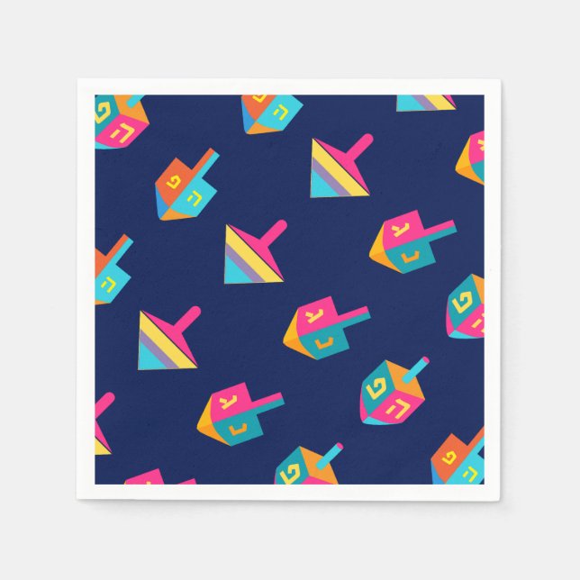 Hanukkiah Happy Hanukkah Jewish dreidel Menorah Serviette (Vorderseite)