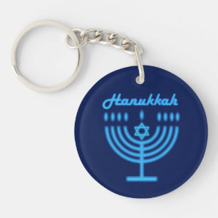 Hanukkiah Happy Hanukkah Jewish Holiday Menorah Schlüsselanhänger