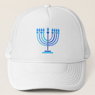 Hanukkiah Happy Hanukkah Jewish Holiday Menorah Truckerkappe