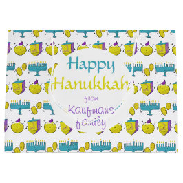 Hanukkkah moderne lustige fügen Sie Ihren Namen be Große Geschenktüte