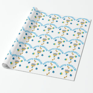 Hanukkuh Symbole Geschenkpapier