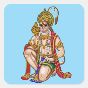 Hanuman-Aufkleber Quadratischer Aufkleber