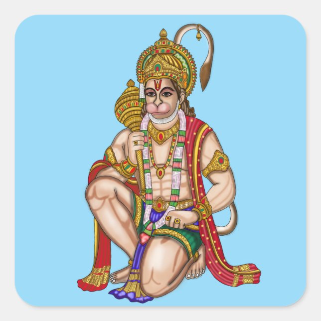 Hanuman-Aufkleber Quadratischer Aufkleber (Vorderseite)