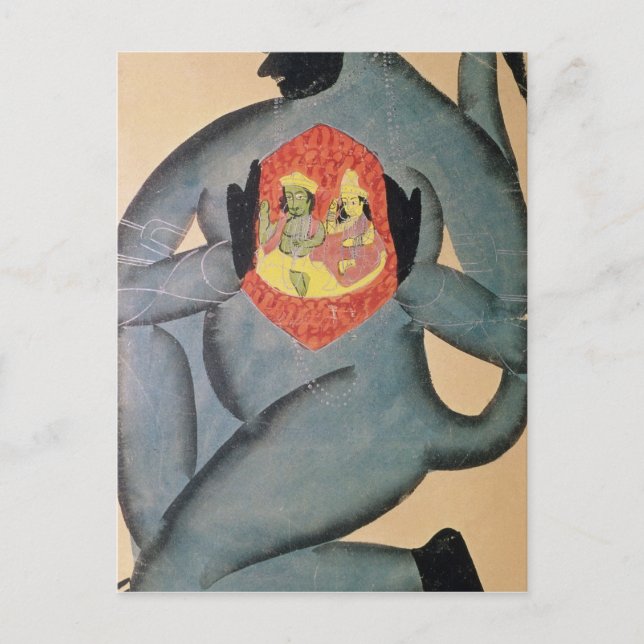 Hanuman enthüllt Rama und Sita Postkarte (Vorderseite)