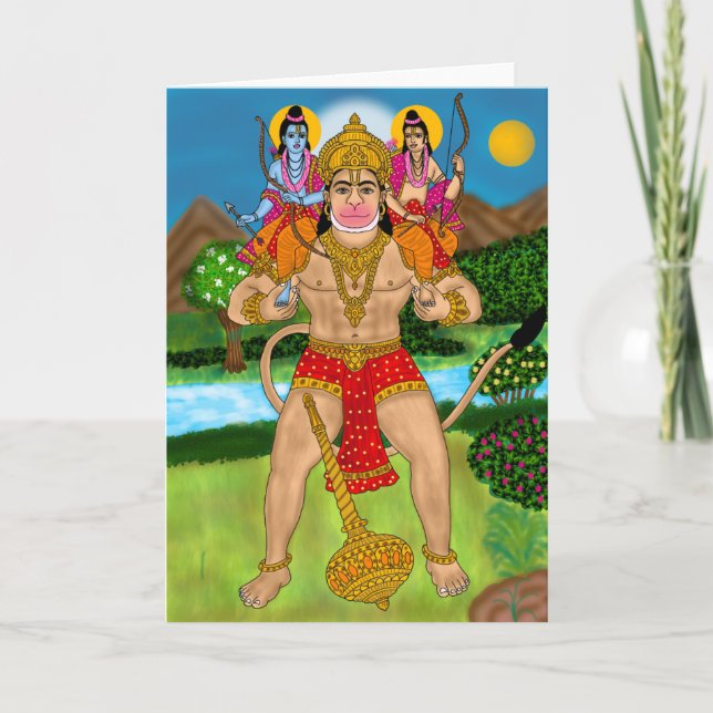 Hanuman Greeting Card Karte (Vorderseite)
