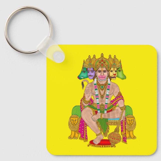 Hanuman Ji Schlüsselanhänger | Hindu Lord Hanuman  (Vorderseite)