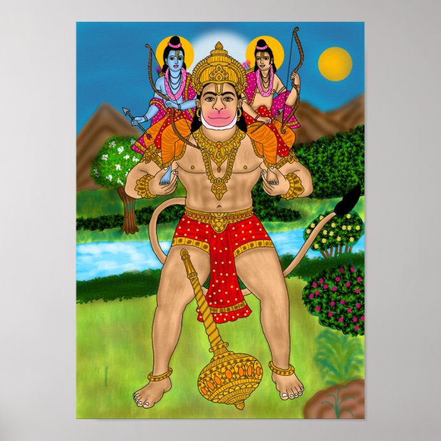 Hanuman-Plakat Poster (Vorne)