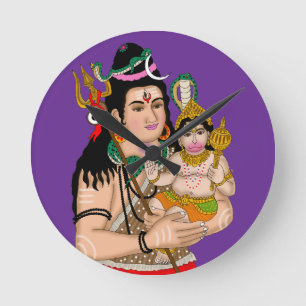 Hanuman & Shiva Wanduhr