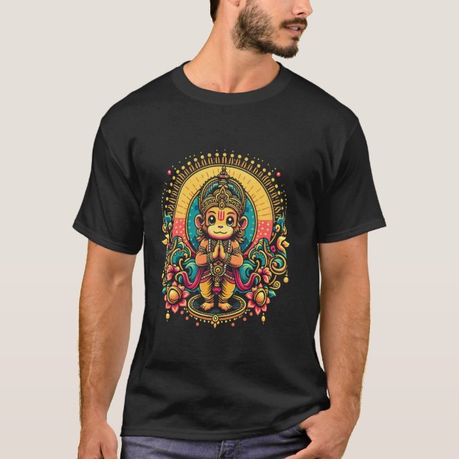 Hanumanji Hanuman Hindu Monkey Gott Lover Devotee T-Shirt (Vorderseite)
