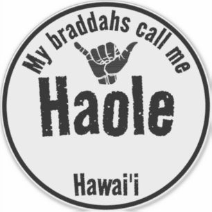 HAOLE MEIN BRADDAHS NENNEN MICH GERICHTSHAKA HAWAI AUFKLEBER