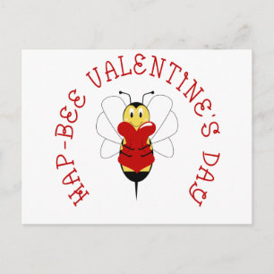 Hap-bee Valentine's Day Postcard Feiertagspostkarte