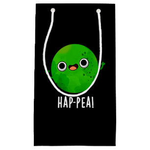 Hap-pea Funny Happy Pea Pun Dark BG Kleine Geschenktüte