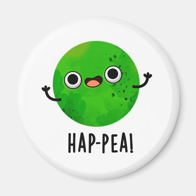 Hap-pea Funny Happy Pea Pun Magnet (Vorne)