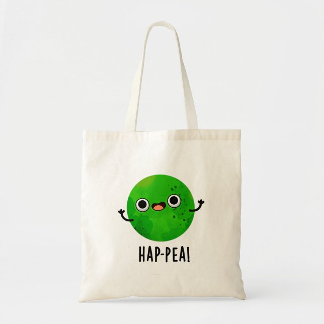 Hap-pea Funny Happy Pea Pun Tragetasche (Vorne)
