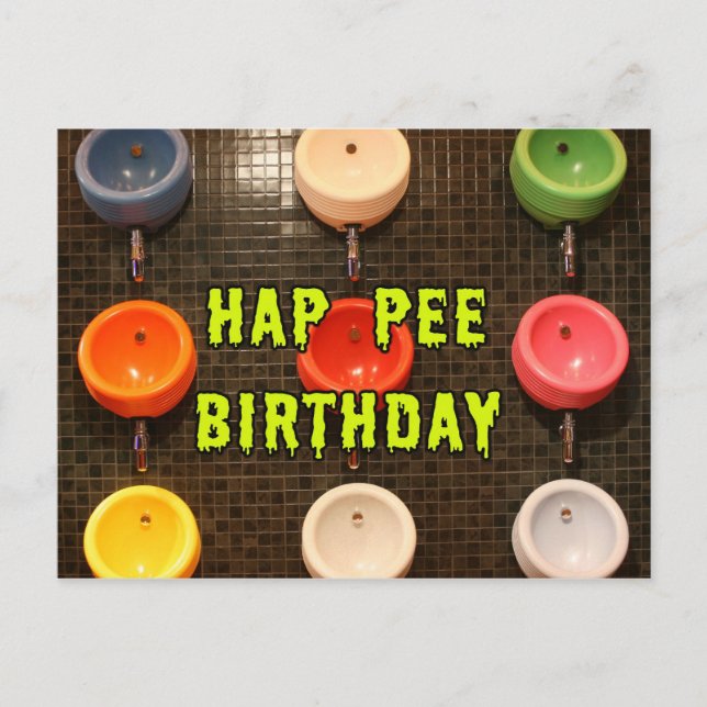 Hap Pee Birthday Postkarte (Vorderseite)