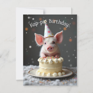 Hap Schwein Geburtstag Postkarte