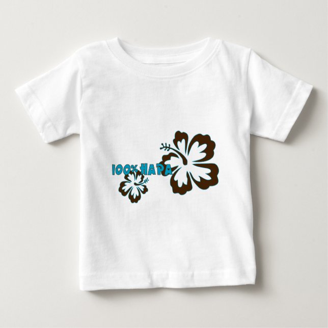 Hapa 100% (mit Hibiskus) Baby T-shirt (Vorderseite)
