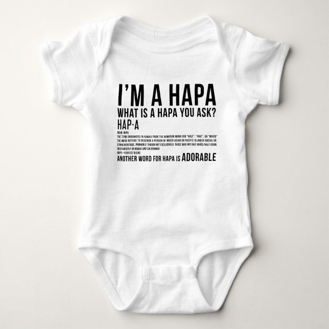 Hapa Definition, Hapa Stolz, Hapa Baby Strampler (Vorderseite)