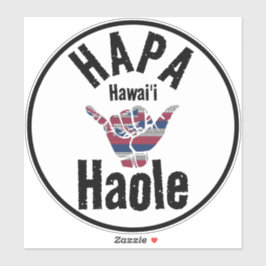 HAPA HAOLE TRIBAL HI Flag SHAKA HAWAII Aufkleber
