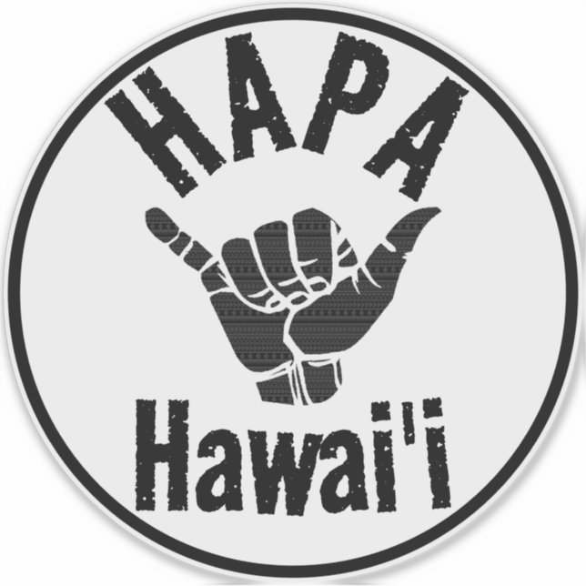 HAPA HAWAII-GERICHTSHAKA AUFKLEBER (Vorderseite)