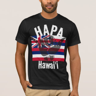 HAPA HAWAII HI Flag TRIBAL SHAKA BG Was T-Shirt