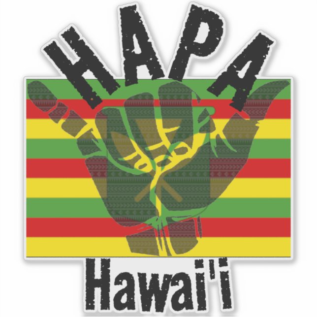 HAPA HAWAII Kānaka Maoli Flag TRIBAL SHAKA BG Aufkleber (Vorderseite)