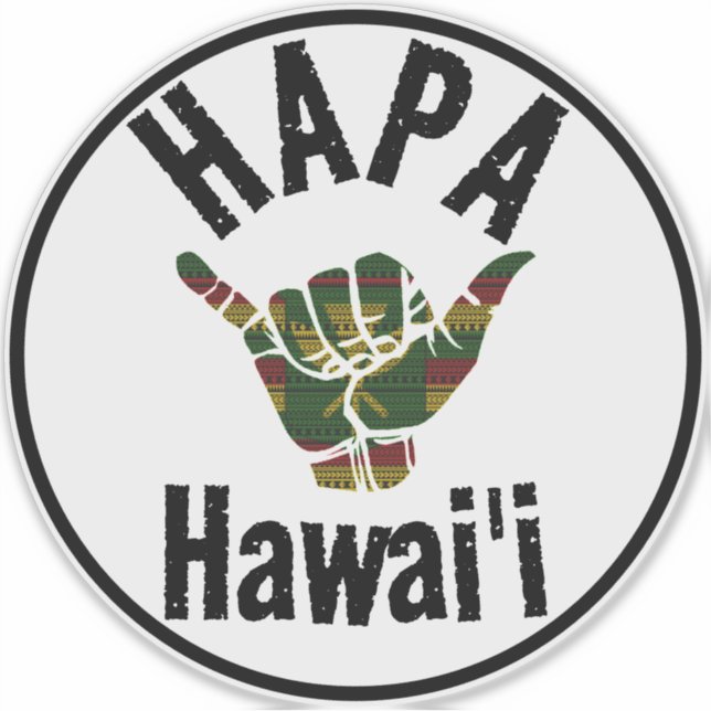 HAPA HAWAII TRIBAL Kānaka Maoli SHAKA Aufkleber (Vorderseite)