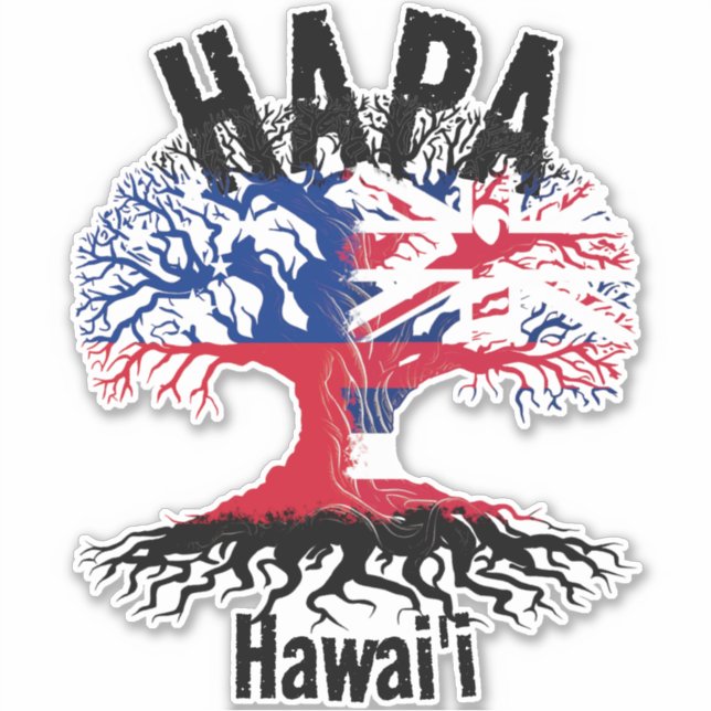 HAPA SAMOA HAWAII ROOTS AUFKLEBER (Vorderseite)