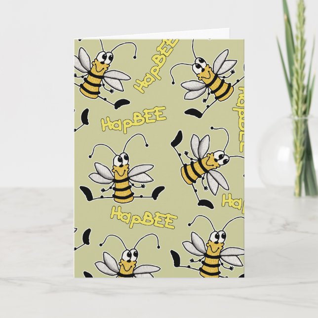 HapBEE Bee Collage Geburtstag Karte (Vorderseite)