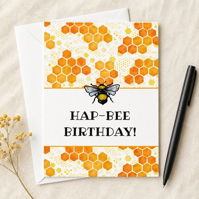 HapBEE Geburtstag Hummel Karte (HapBEE Birthday Bumblebee Card)