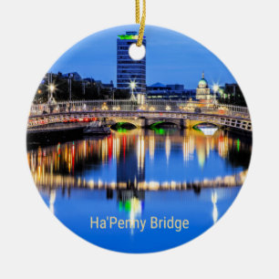 Ha'Penny Bridge, Dublin, Irland Keramik Ornament