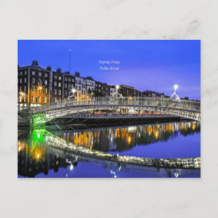 Ha'penny Bridge, Dublin, Irland landschaftliches F Postkarte