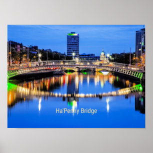 Ha'Penny Bridge, Dublin, Irland Poster