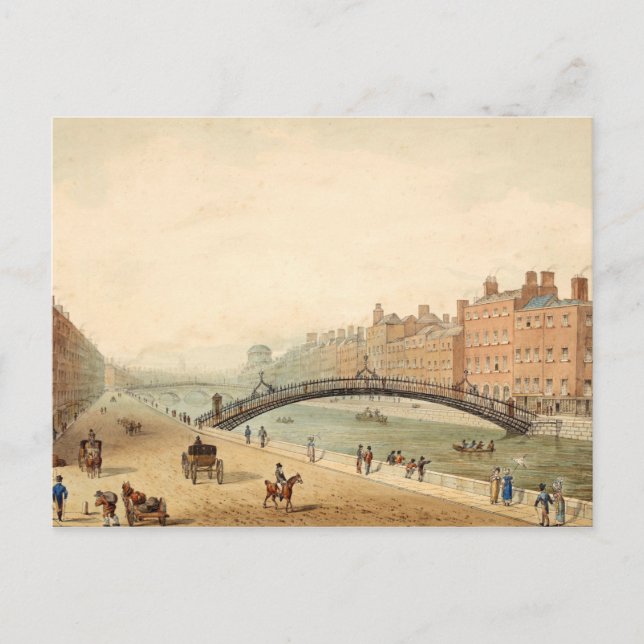 Ha'penny Bridge, Dublin, Irland Postkarte (Vorderseite)