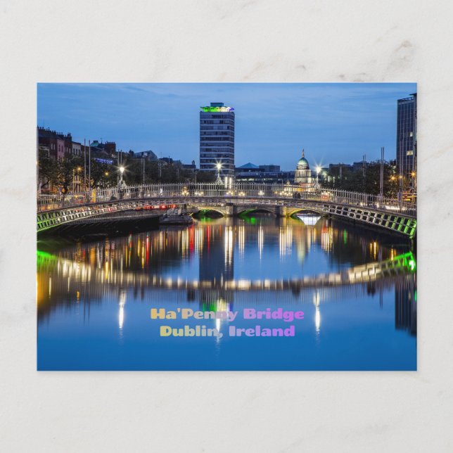 Ha'Penny Bridge, Dublin, Irland Postkarte (Vorderseite)