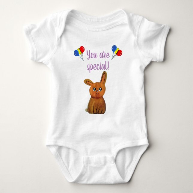 Hapiness magic rabbit baby strampler (Vorderseite)