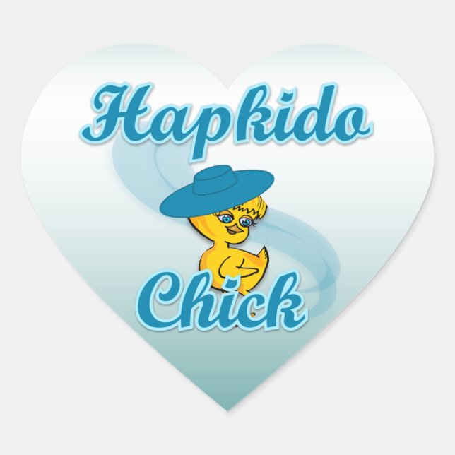 Hapkido Chick #3 Herz-Aufkleber (Vorderseite)