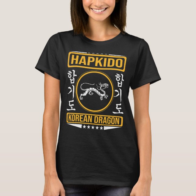 Hapkido mit dem koreanischen Drachen für die Hapki T-Shirt (Vorderseite)