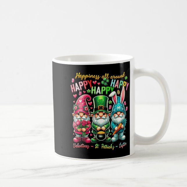 Hapness Allaround Gnome Happy Valentine St Patrick Kaffeetasse (Rechts)