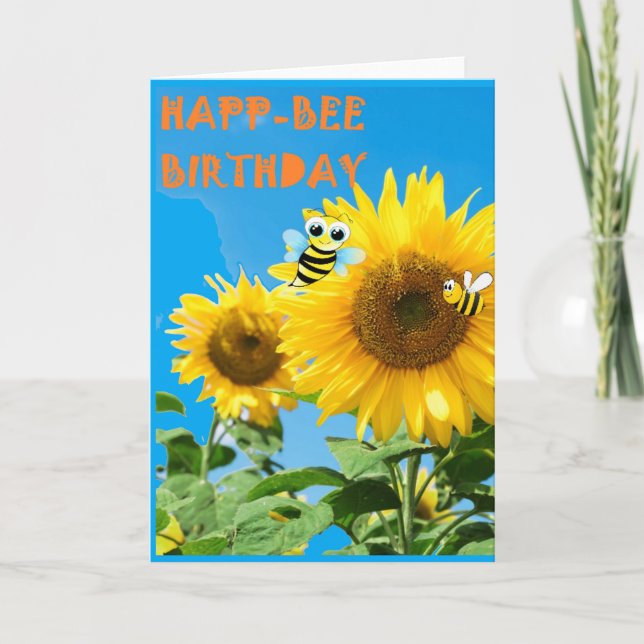 Happ-Bee Birthday Karte (Vorderseite)