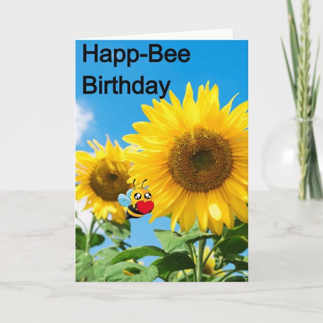 Happ-Bee Birthday Karte (Vorderseite)