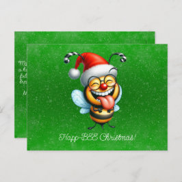 Happ-BEE Christmas Bee Gifts Tree Postkarte
