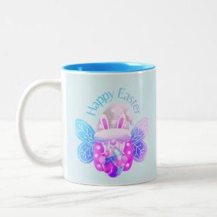 Happ Oaster Hand Drawing Gnome Ostersonne Zweifarbige Tasse