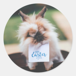 HAPPER EASTER ROUND STICKER KUSTOMIZABLE BUNNY