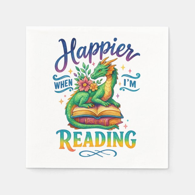 Happier, wenn ich lese serviette (Vorderseite)