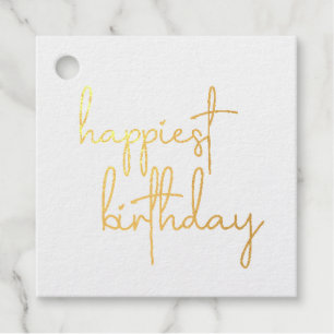 Happiest Birthday Trendy Script Geschenkanhänger