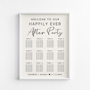 Happily Ever After 12-Tisch-Hochzeits-Sitzplan Poster