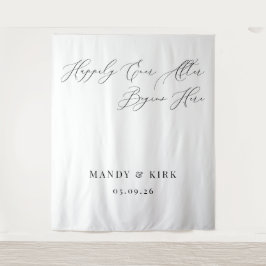 Happily Ever After Begins Here Wedding Backdrop  Wandteppich