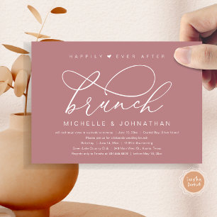 Happily Ever After Brunch, Moderne Romantische Par Einladung